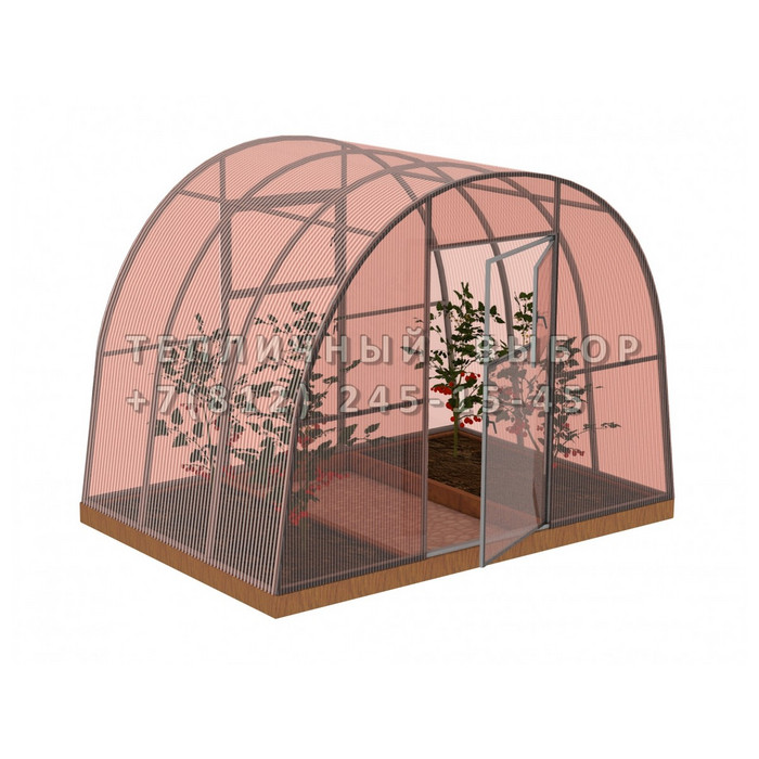 Теплица из поликарбоната-фито Усиленная Арочная 3х2 h=2.1 м профиль 30х30 мм