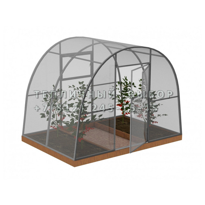 Теплица из поликарбоната Арочная 2,5х2 h=2 м профиль 30х30 мм