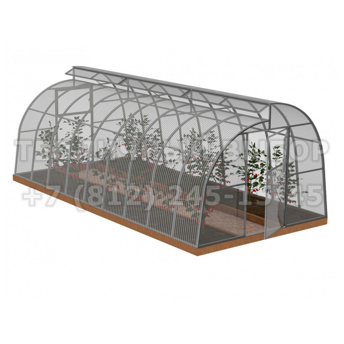 Теплица из поликарбоната Усиленная По Митлайдеру 3х6 h=2.2 м профиль 25х25 мм