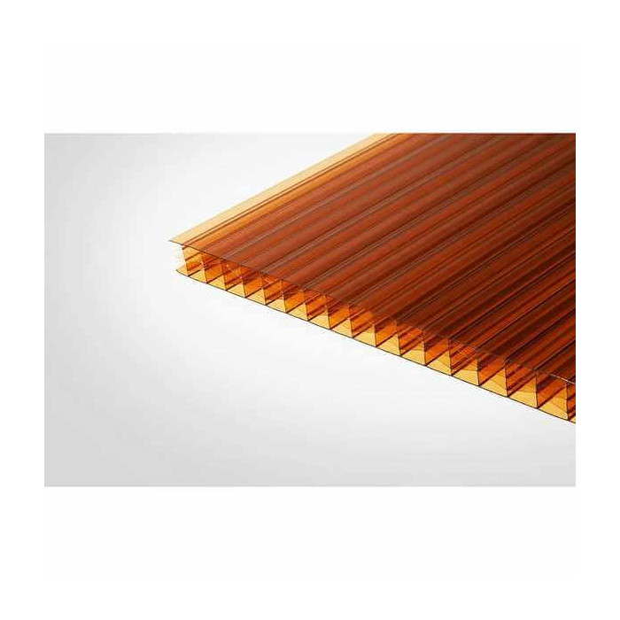 Сотовый поликарбонат 6 мм ПОЛИГАЛЬ ПРАКТИЧНЫЙ янтарь 2100х6000 мм